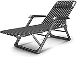 Lightweight Zero Gravity Lounge Chair, Folding Deck Chairs Wider Massage Armrest Sun Lounger Round...