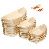 GRIRIW 100 Stück Holz Sushi Boote Premium Naturholz Japanische Sashimi Teller Servierplatten...