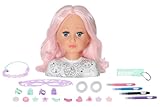 BABY Born Styling Kopf Kreativ, Frisierkopf zum Bemalen mit hochwertigem rosa Haar und über 20...