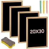 4 Stück Kreidetafel mit Holzrahmen Sets, 30 x 20cm Mini Kreidetafel Memoboard, Beschriften...