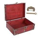 FOMIYES Antike Holz Schmuckschatulle mit Schloss Vintage Aufbewahrungsbox für Ringe Ohrringe...