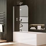 DOOLEEWEE Badewannenabtrennung, Badewannenaufsatz 2-Teilig, Duschwand für Badewanne, 5 mm...