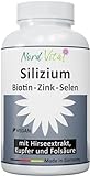 Hochdosiertes Silizium aus Bambus-Extrakt (858 mg), Hirse-Extrakt, Biotin, Zink, Selen, Kupfer, und...