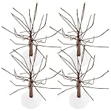 GLEAVI 4 Stück Kleiner Kiefern mit Schnee Dekor 10cm Selbstgemacht Drahtbäume aus Eisen und...