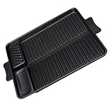 TINEASUR Bbq Backblech Rechteckig Antihaftbeschichtet Grillplatte für Outdoor Grillen Langlebige...