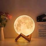 CPROSP Mond Lampe 15cm 3d Druck mit EU Stecker, Mondlampe Kugel, Lunalamp mit Fernbedienung,...