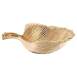 IMIKEYA 1 Stück Goldene Schmuckablage im Blattform Design Elegantes Metalltablett zur Aufbewahrung...