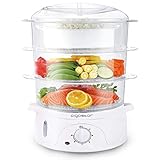 Aigostar Fitfoodie 30CFO - Dampfgarer mit Timer 9L, 3-Etagen Stapelkörbe (800W, BPA frei)...