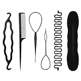 CUHZA Haar Flechtwerkzeug, Packung mit 6 Haar-Styling-Tools, Knotenringe für Haarstyling, Flechten...