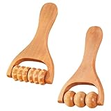 narbenroller massageroller holz faszienrolle klein Zweiteiliger ergonomischer Massageroller aus Holz...