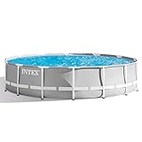 Intex 26716NP – Aufstellpool Prism Frame Rund, Filterpumpe 2006 L/h, Leiter, 8592 L, Stahl und...