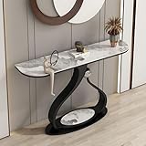 SXKLYRF Luxuriöser Konsolentisch Schmal, Beistelltisch Schmal Moderner Sideboard Flur mit Ablage...