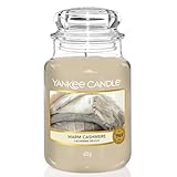 Yankee Candle Duftkerze im Glas (groß) | Warm Cashmere | Kerze mit langer Brenndauer bis zu 150...