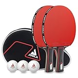JOOLA Tischtennis Set Duo PRO 2 Tischtennisschläger + 3 Tischtennisbälle + Tischtennishülle,...