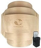 SudoreWell® Sauna Holzblendschirm Set groß aus Birkenholz für Saunaleuchte + Saunalicht inklusive...