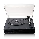 Lenco LS-15BK Plattenspieler - Bluetooth® Empfang & Übertragung, 2 integrierte Lautsprecher,...