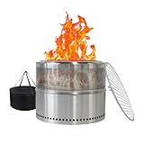 Rauchfreie Feuerschale Feuerstelle aus Edelstahl mit Grillrost – Outdoor Fire Pit für Garten,...