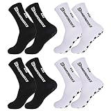 Opopark 4 Paare Sportsocken Fußballsocken für Herren Damen 38-46 Rutschfeste Sportsocken...