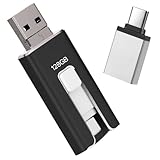 USB Stick für iPhone 128GB, [MFi-zertifizierter] 4-in-1 USB Stick Lightnning, Stick für iPhone...
