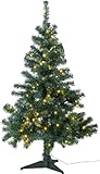 infactory Tannenbaum: Weihnachtsbaum mit Bodenständer, 120 cm, 250 Spitzen, 100 LEDs (Künstlicher...