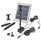 esotec Solar Teichpumpe mit Filter 2/200 LED für außen | SET Sprinklerpumpe 200l/h | Li-Ion Akku |...