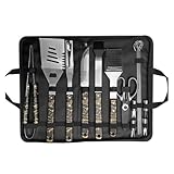 Grillbesteck-Set for draußen, Campingzubehör, Grillset mit Holzgriff(HW-PB1)