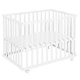 roba Laufgitter klappbar 75 x 100 cm - Platzsparender und faltbarer Baby Laufstall - Mobiles...