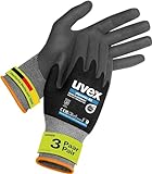Uvex phynomic XG, 3 Paar - premium Grip-Handschuh für feuchte & ölige Bereiche - flexibel, robust...