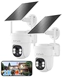 CAYVIS 2K 3MP Überwachungskamera Aussen Akku,Kamera Solar,PTZ Kamera Überwachung Aussen,...