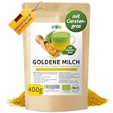 EWL Naturprodukte Bio Goldene Milch mit Gerstengras, 400g Golden Milk mit Kurkuma, Gerstengras,...