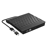 DANGZW Externes CD DVD Laufwerk, Slim Tragbarer Externer Brenner USB 3.0 Typ-C, RW CD-ROM Externe...