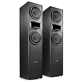 Fenton SHF700B - Standlautsprecher Paar, HiFi Lautsprecher Stereo Set, 400 Watt Standlautsprecher...