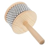 Hoement Cabasa Musikinstrument Holz Handrassel mit Metallkugelzylinder Kleines Schlaginstrument für...