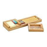 Relaxdays Stiftablage Bambus, 3-teiliger Schreibtisch Organizer, Stifteschale & Zettelhalter, HBT...