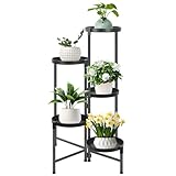 ZPONEED 5-Tier Metall Blumenregal Pflanzenregal, Mehrstöckig Blumenständer Pflanzenständer...