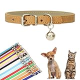 Welpenhalsband mit Glöckchen, Kunstleder-Katzenhalsband mit Glöckchen, für XXS, XS, kleine,...