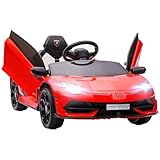 HOMCOM Kinder Elektroauto 12V Elektrisches Kinderfahrzeug, Lamborghini Aventador SVJ Roadster...