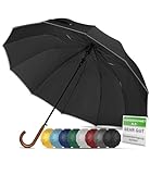 ADRIANO PORCARO® Regenschirm Sturmfest I Ø120cm Schirm I Regenschirm Groß XXL mit Reflektierendem...