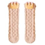 QUEENYARD Flauschige Damen-Socken, flauschige, gemütliche Socken, Hütten-Plüsch, warm, Winter,...