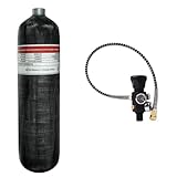 TUXING 4500psi Kohlefaser-Lufttank 3L (Leere Flasche) Paintball-Füllstation Mit Zwei Manometern Bis...