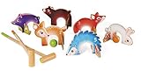Janod J03207 Krocket-Spiel aus Holz mit Waldtieren, Spiel für den Außenbereich, für Kinder ab 3...