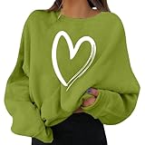 Herzförmiger Kapuzenpullover für Damen, süßes Langarm-Sweatshirt zum Valentinstag, modischer...