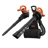 Black+Decker 3-in-1 Elektro-Laubsauger/Laubbläser BEBLV290 (2.900 Watt, mit Häcksler, hohe...