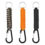 XREE 3 Stück Paracord Schlüsselanhänger, Schlüsselband mit Karabiner Geflochtenes Lanyard für...
