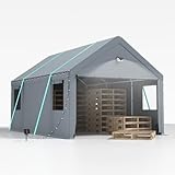 Carport Zeltgarage 3x6 m – extra großes Garagenzelt Winterfest mit Roll-up-Fenster für Auto,...