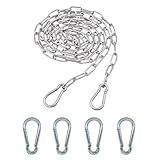Editbar Edelstahl Kette Mit Karabiner Stahlkette,3m φ3mm Rundstahlkette,Kettenglieder Edelstahl...