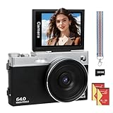 Digitalkamera 4K - 64MP Kamera Fotokamera 16X Autofokus Digitalzoom Digital Camera für Vlog 3 Zoll...