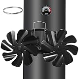 Tomersun Kaminventilator Magnetisch, Ofenventilator Ohne Strom mit 16 Blättern, Leiser Kamin...