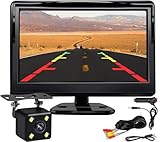Kairiyard 5 Zoll HD Auto LCD Monitor mit 4LED Nachtsicht Wasserdicht Auto Rückansicht...