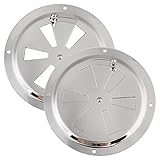 Vegena 2 Stück Edelstahl Lüftungsrosette, 125mm Rundlüfter Verschließbar Lüftungsblech...